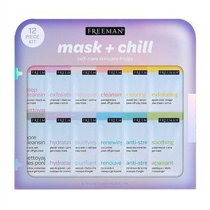 Freeman Limited Edition Mask & Chill Self Care Skincare Facial Mask Set, 12 Pcs